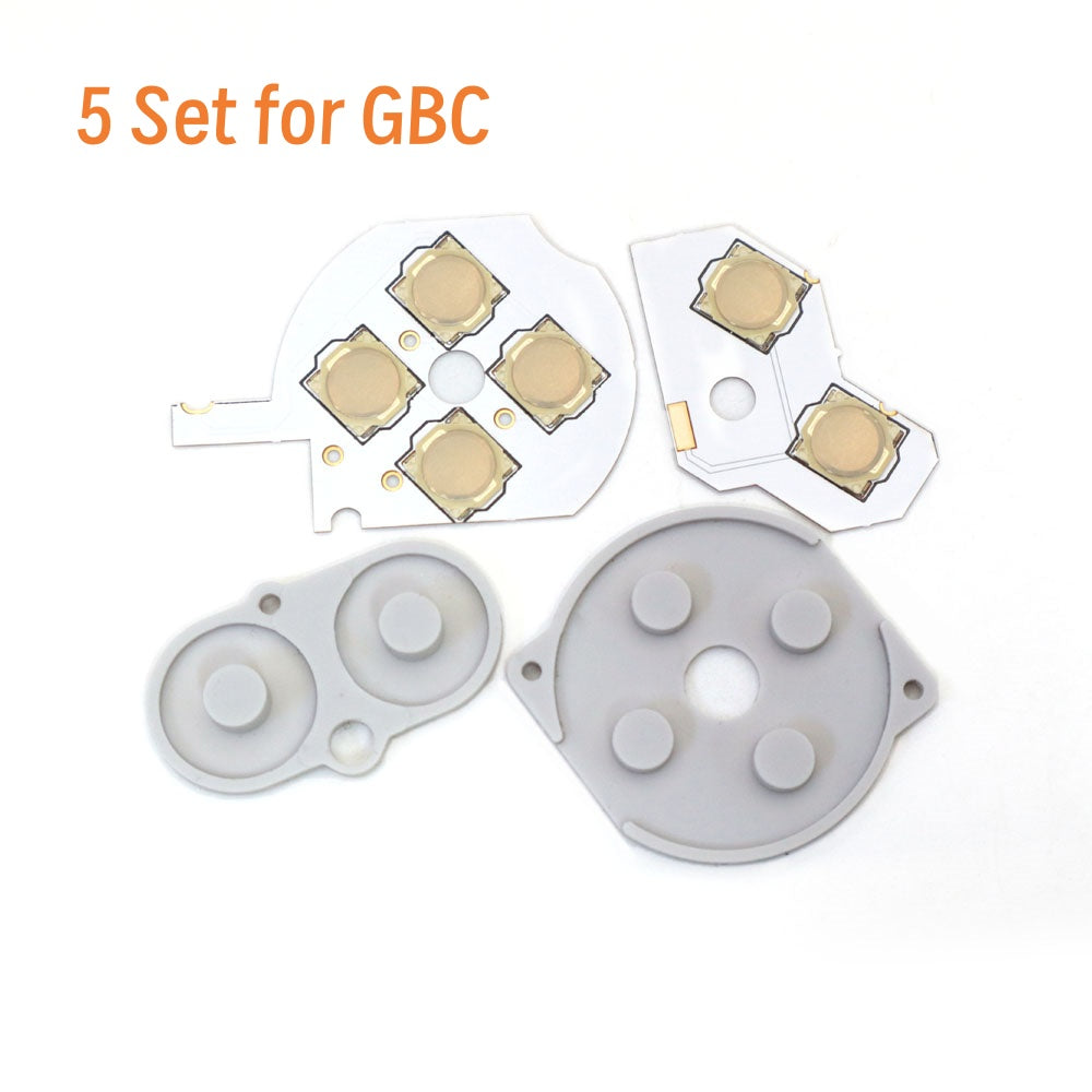 For GBA GBC GBP Conductive Film Button Modify Kits Tacktile Clicky A B D-Pad Button Pad Mod Kit for GBA GBC GBP console