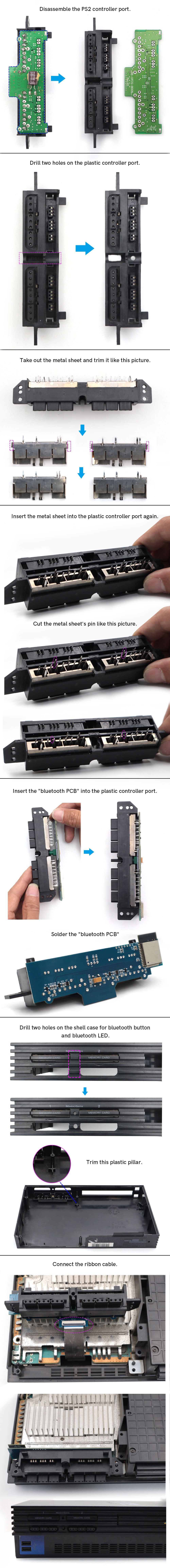 For PS2 Fat iBlueControlMod Bluetooth Wireless Controller Internal Adapter PCB Board Bluetooth Gamepad Adapter