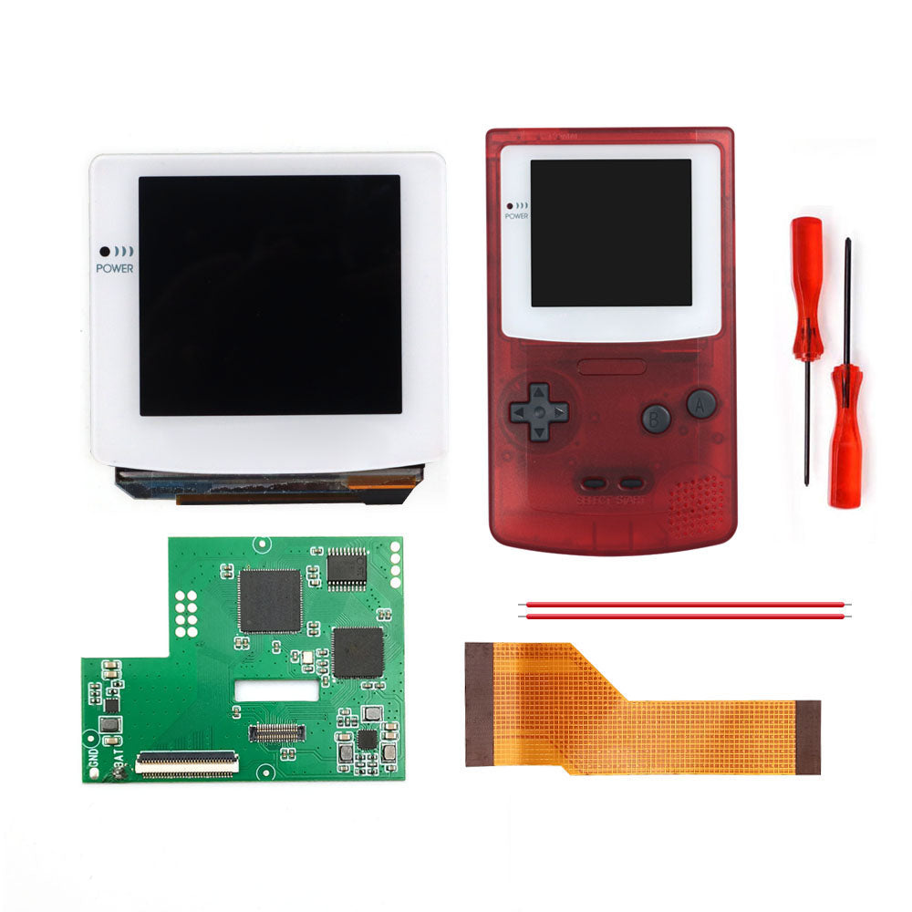 HISPEEDIDO White lens Laminated AMOLED OLED Touch Screen Drop in Build in OSD RETRO PIXEL Screen Easy Install For GBC GameBoy Color With Pre-cut Shell