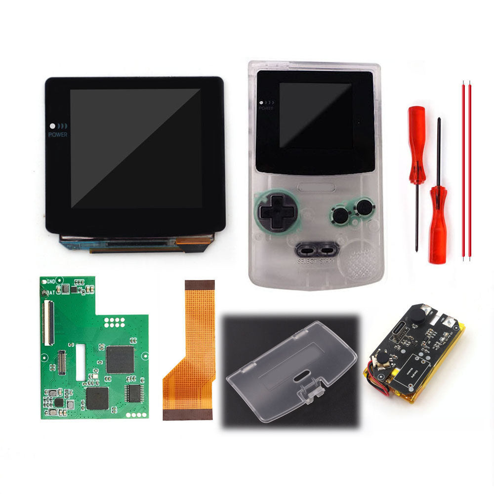 Type C port Rechargeable OLED Screen Touch Laminated AMOLED Screen Drop in For GBC GameBoy Color w/Pre-cut Shell