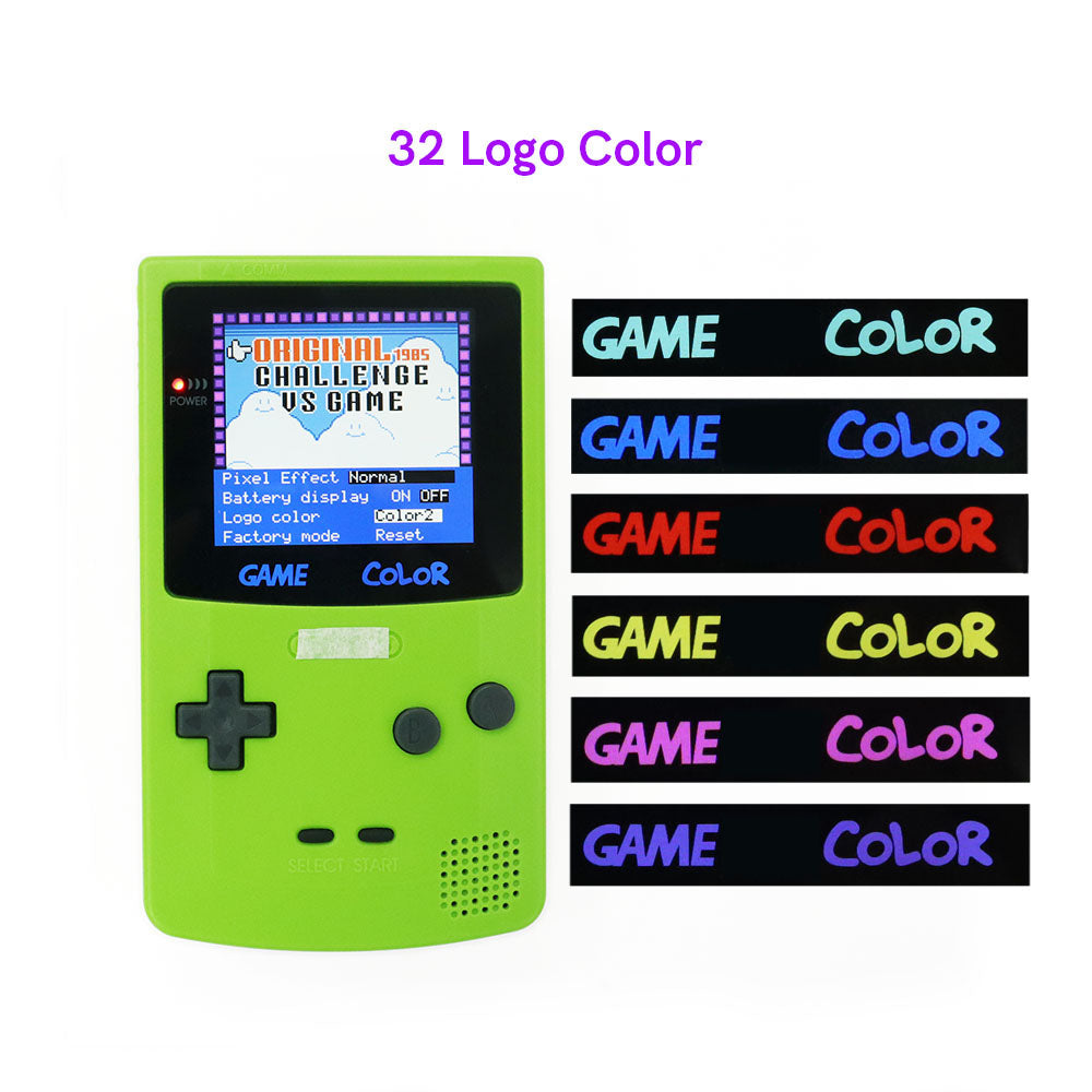 32 LOGO Color Changeable Q5 IPS For GBC Compatible with GAMEBOY COLOR Console Replacement Screen LCD Mod Kits Shell Hollow Len