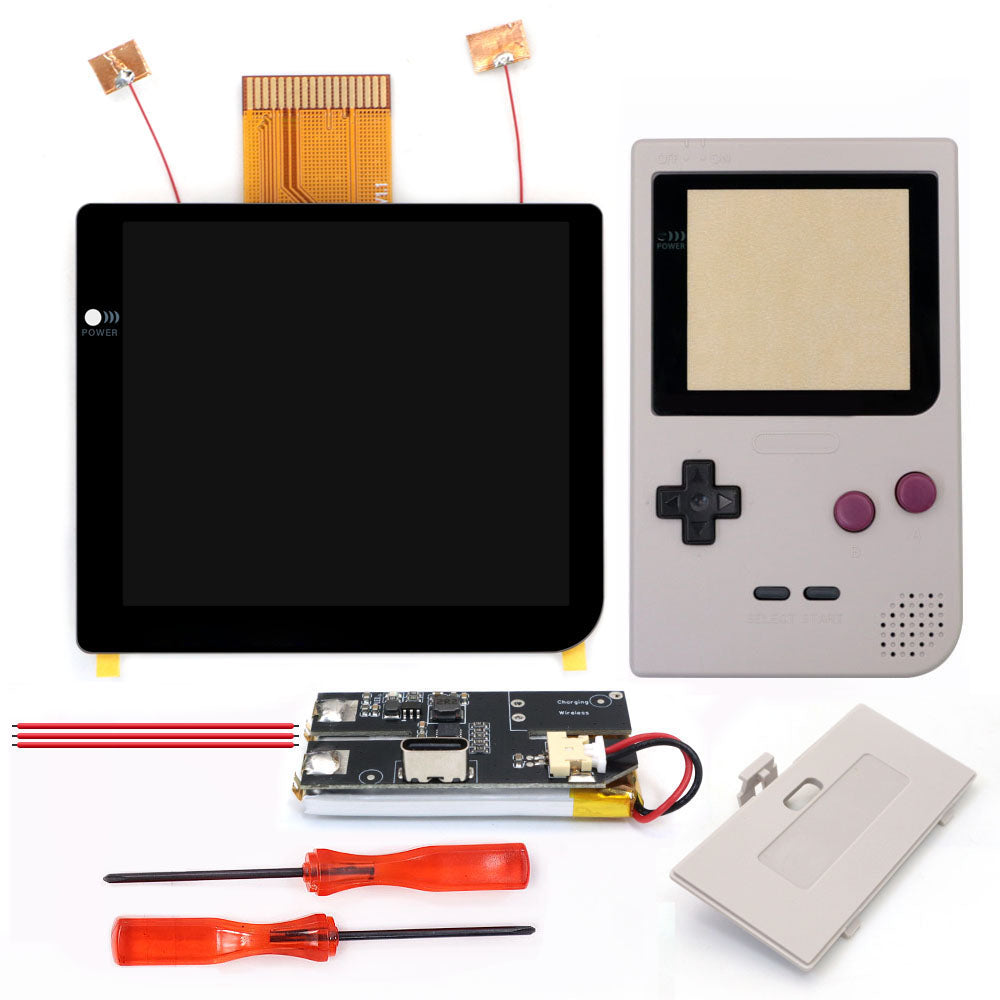 Rechargeable Laminated 2.8 inch Larger IPS Screen LCD Integer Scaling Build in OSD For GBP Gameboy Pocket Retro Pixel Screen Kits with Shell