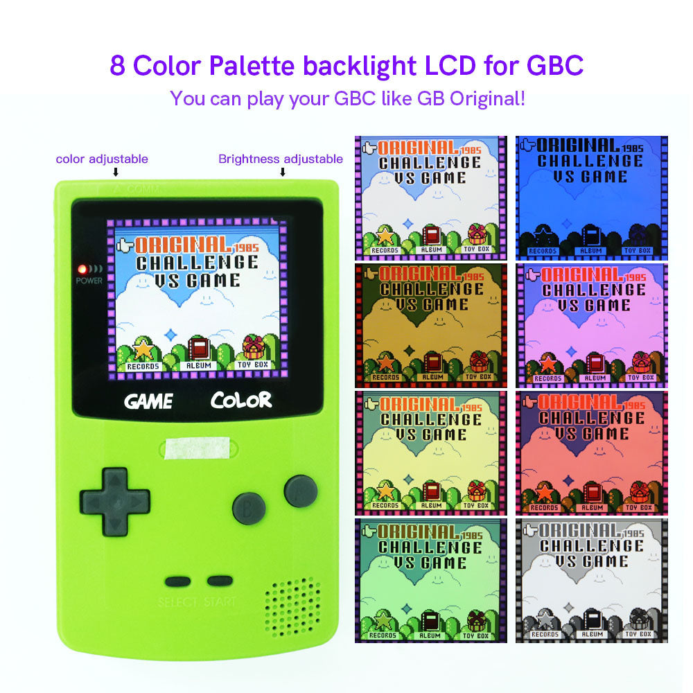 32 LOGO Color Changeable Q5 IPS For GBC Compatible with GAMEBOY COLOR Console Replacement Screen LCD Mod Kits Shell Hollow Len