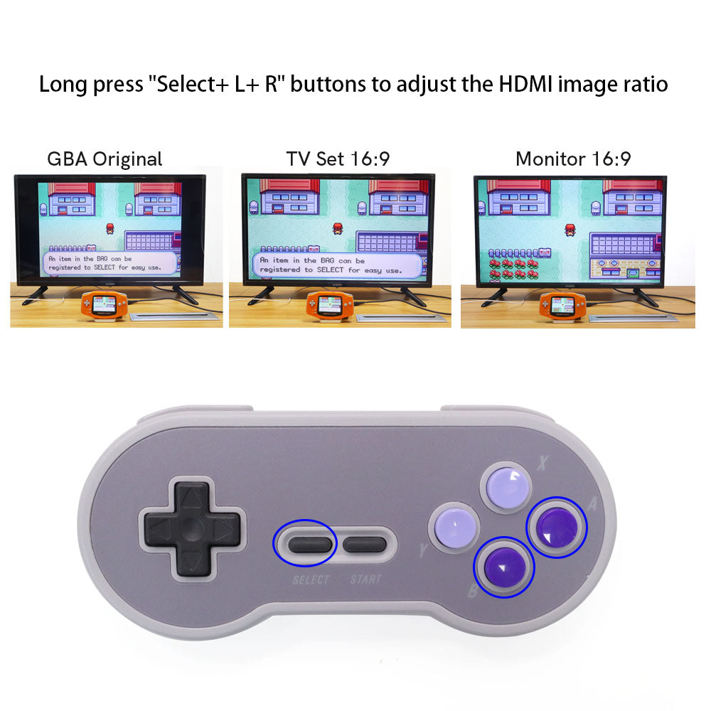 HDMI 720P GBA Bluetooth Dock Kit V2 For Game Boy Advance GBA Support Bluetooth Wireless Controller Playing on TV