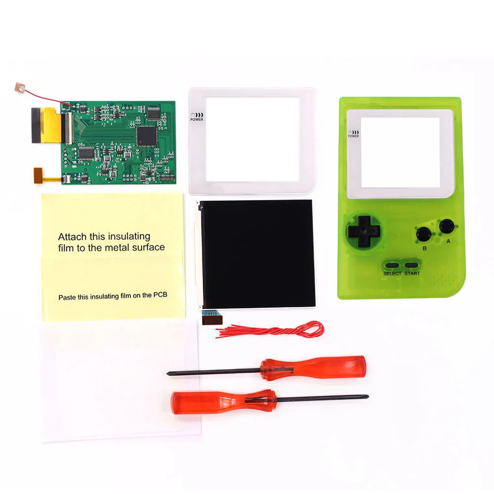 White Lens GBP Q5 IPS LCD Larger Screen Display Build in OSD for Gameboy Pocket 8 Color Retro Pixel Screen Mod Kits with Shell