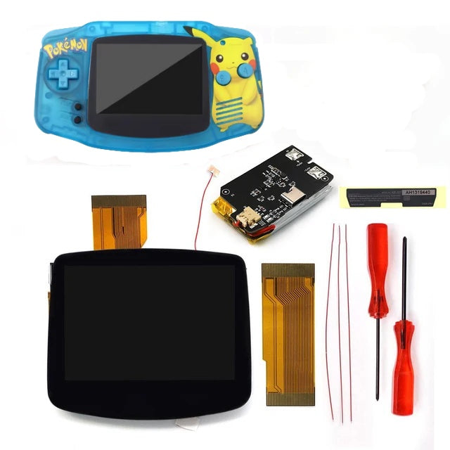 Hispeedido UV Printing Shell New Rechargeable 1800 Battery Type-C GBA Replacement Plastic Shell V5 Pre-laminated IPS LCD Screen Lens Housing Kit