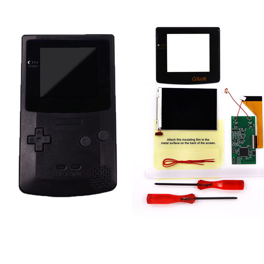 HISPEEDIDO 3‘’ Screen inch for GBC LCD Display for Game Boy Color IPS Screen Mod Kits replacement Brightness &Color Changeable Screen Mod