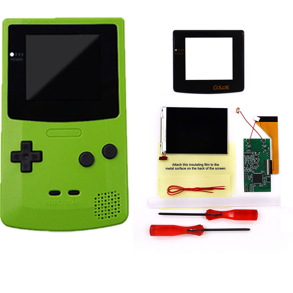 HISPEEDIDO 3‘’ Screen inch for GBC LCD Display for Game Boy Color IPS Screen Mod Kits replacement Brightness &Color Changeable Screen Mod