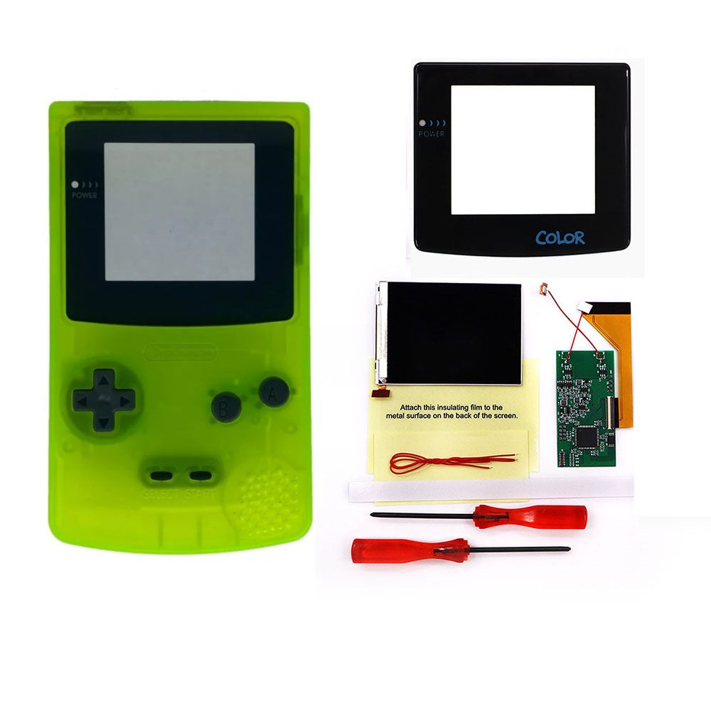 HISPEEDIDO 3‘’ Screen inch for GBC LCD Display for Game Boy Color IPS Screen Mod Kits replacement Brightness &Color Changeable Screen Mod