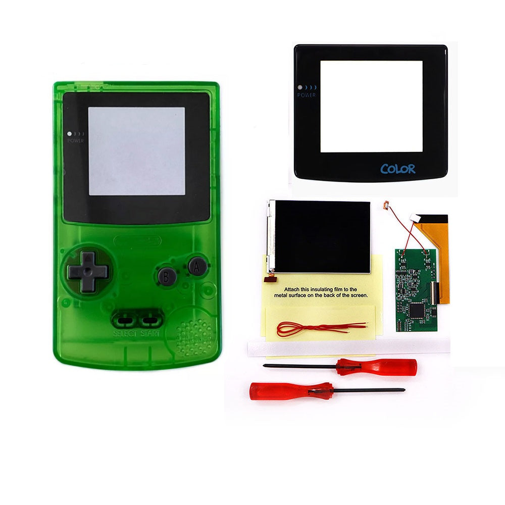 HISPEEDIDO 3‘’ Screen inch for GBC LCD Display for Game Boy Color IPS Screen Mod Kits replacement Brightness &Color Changeable Screen Mod