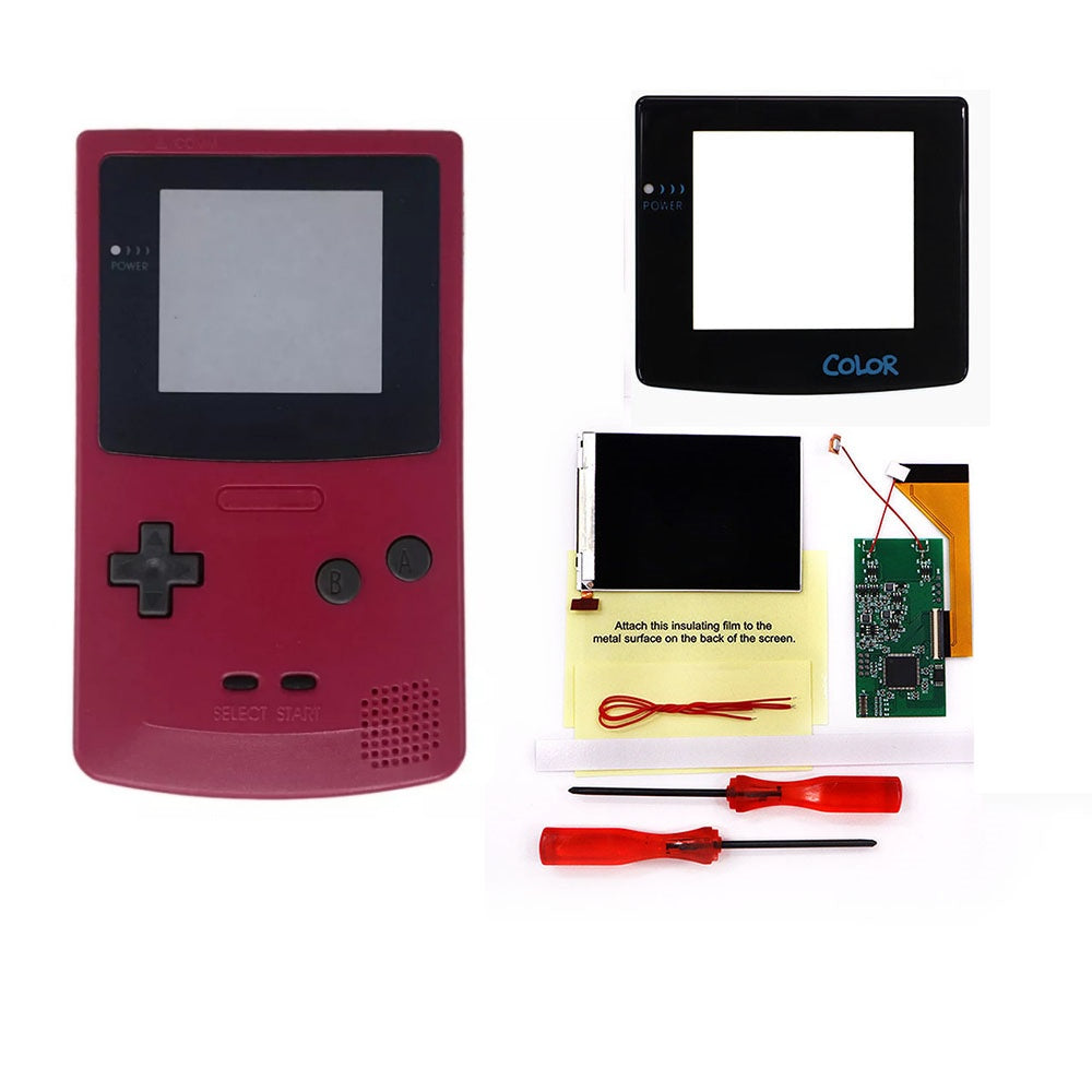 HISPEEDIDO 3‘’ Screen inch for GBC LCD Display for Game Boy Color IPS Screen Mod Kits replacement Brightness &Color Changeable Screen Mod