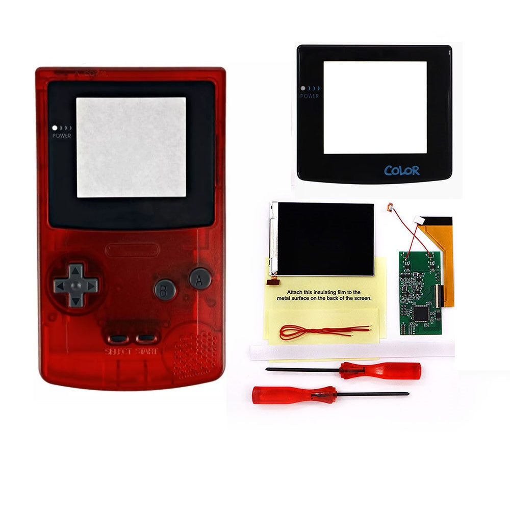 HISPEEDIDO 3‘’ Screen inch for GBC LCD Display for Game Boy Color IPS Screen Mod Kits replacement Brightness &Color Changeable Screen Mod