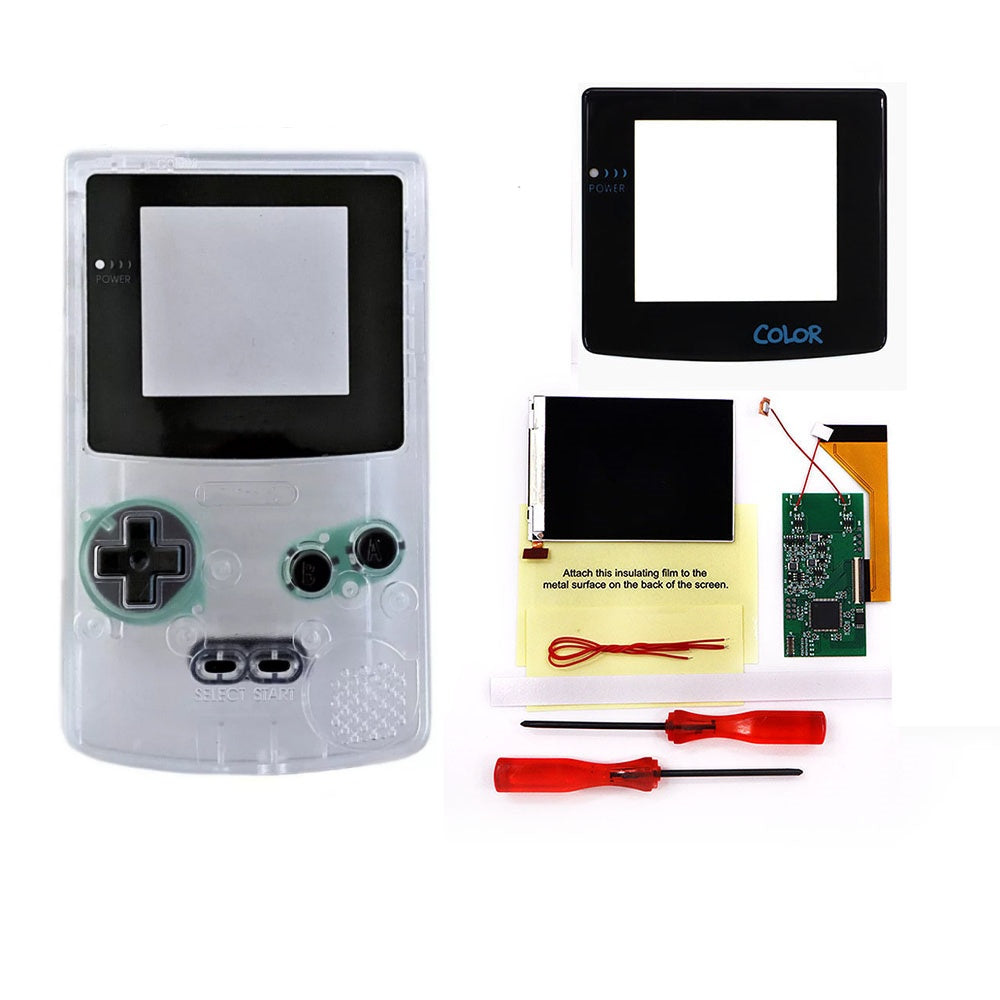 HISPEEDIDO 3‘’ Screen inch for GBC LCD Display for Game Boy Color IPS Screen Mod Kits replacement Brightness &Color Changeable Screen Mod