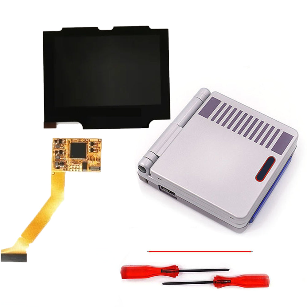 HISPEEDIDO For GBA SP V2 Screen set IPS LCD Backlight Screen High Brightness Laminated Display LCD Set with Housing