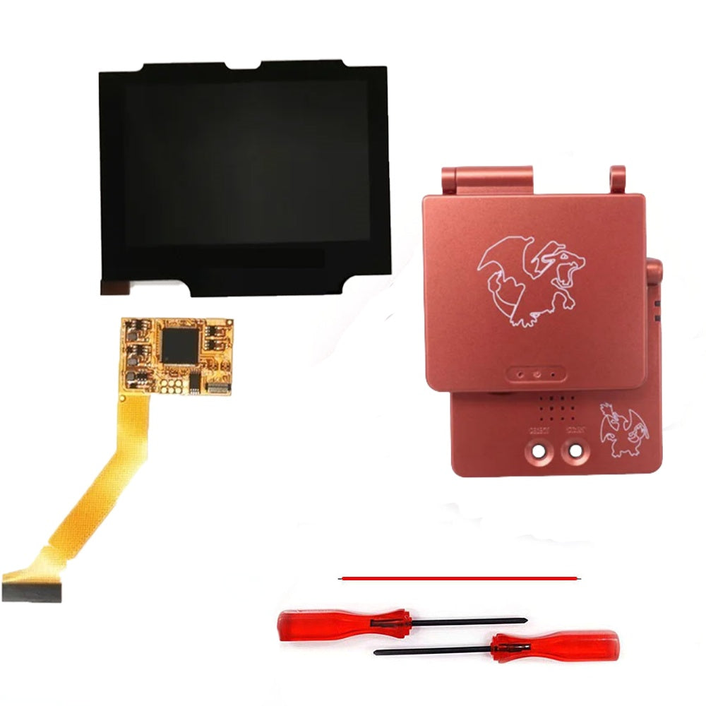 HISPEEDIDO For GBA SP V2 Screen set IPS LCD Backlight Screen High Brightness Laminated Display LCD Set with Housing