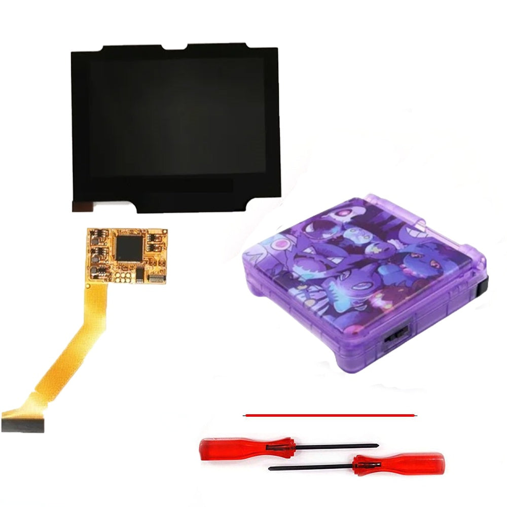 HISPEEDIDO For GBA SP V2 Screen set IPS LCD Backlight Screen High Brightness Laminated Display LCD Set with Housing
