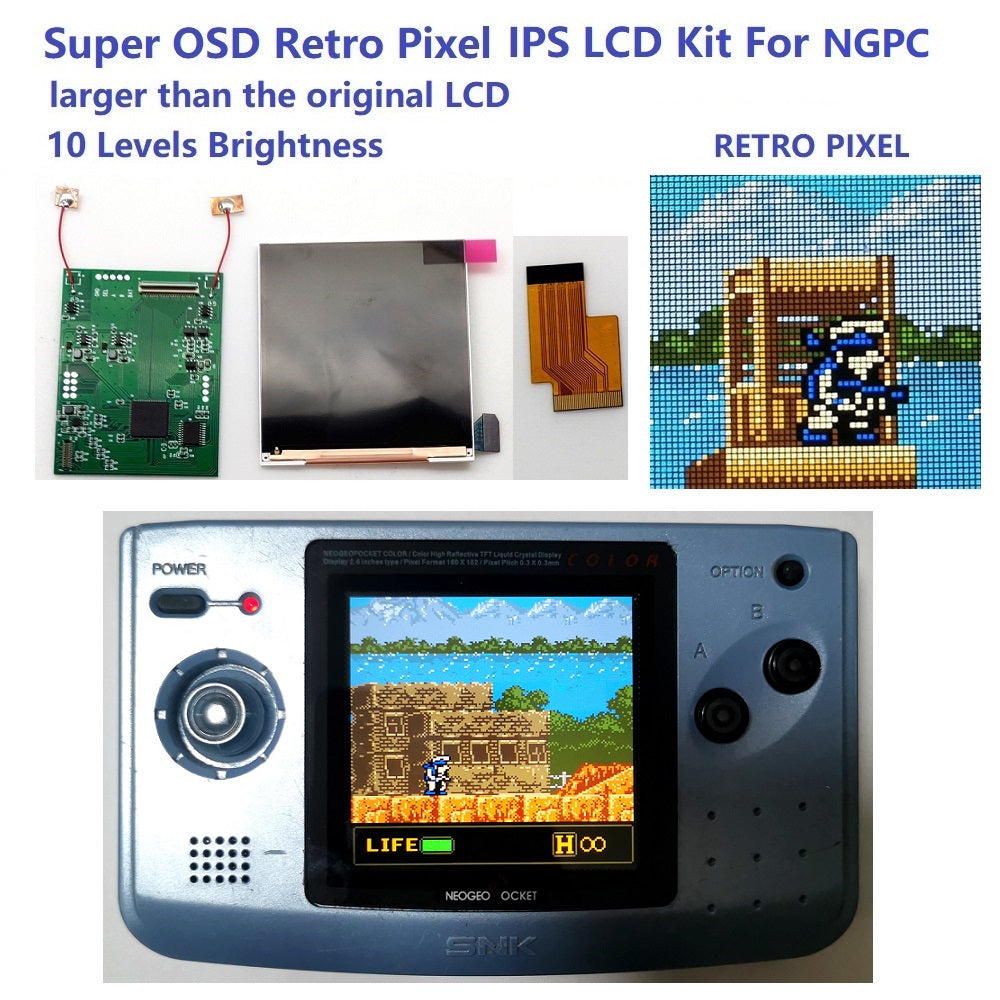 HISPEEDIDO Super OSD DIY Coloful Q5 Larger Screen LCD display For NGPC Backlight LCD Kit For NEOGEO Pocket Color Game Console