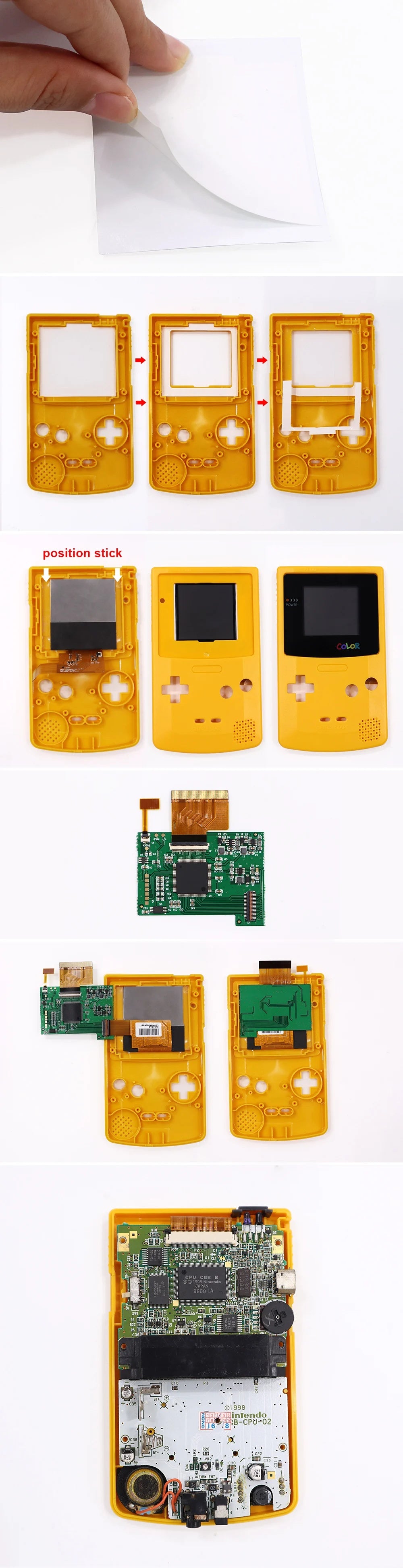 8 Color Mode GBC 2.2 inch LCD Screen Kits With 2 Sensor Adjustment Brightness Backlight Screen For GameBoy Color GBC