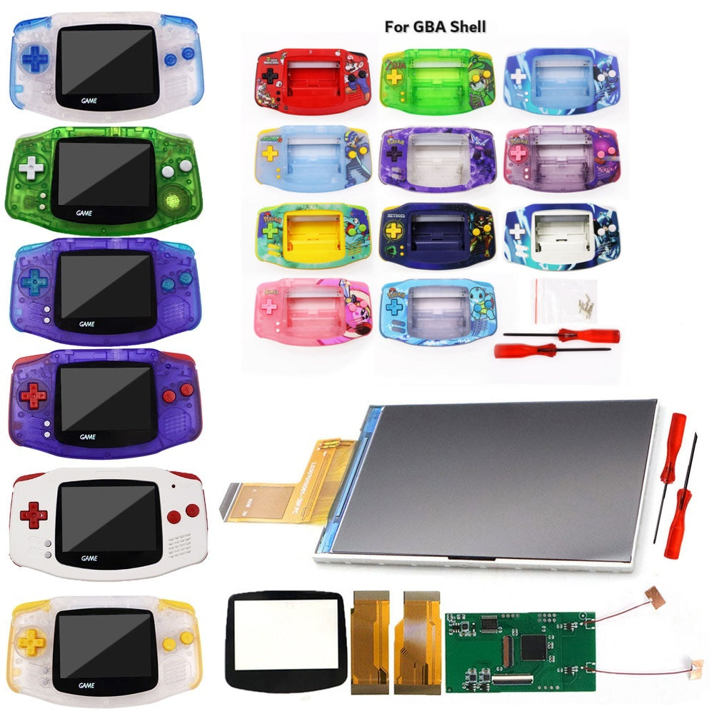 HISPEEDIDO V5 HD High defination Drop In 3.0" 3 inch Highlight 720*480 720x480 Retro pixel OSD Menu IPS LCD kit for GBA w/UV shell
