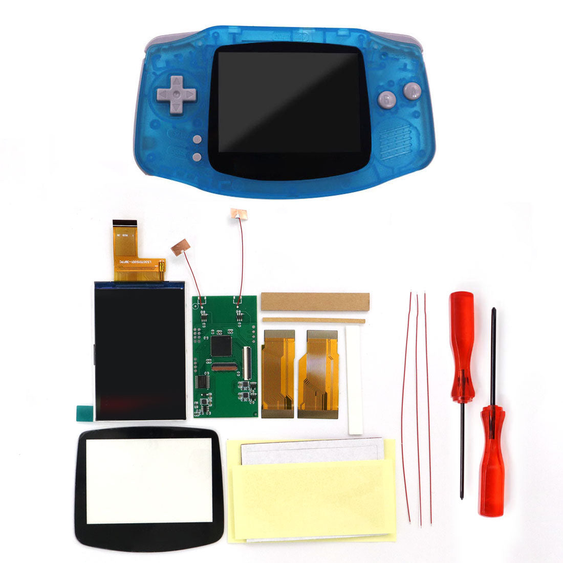 Multi color lens V5 upgrade HD High defination Drop In 3.0" 3 inch Highlight 720*480 720x480 Retro pixel OSD Menu IPS LCD kit for GBA Advance