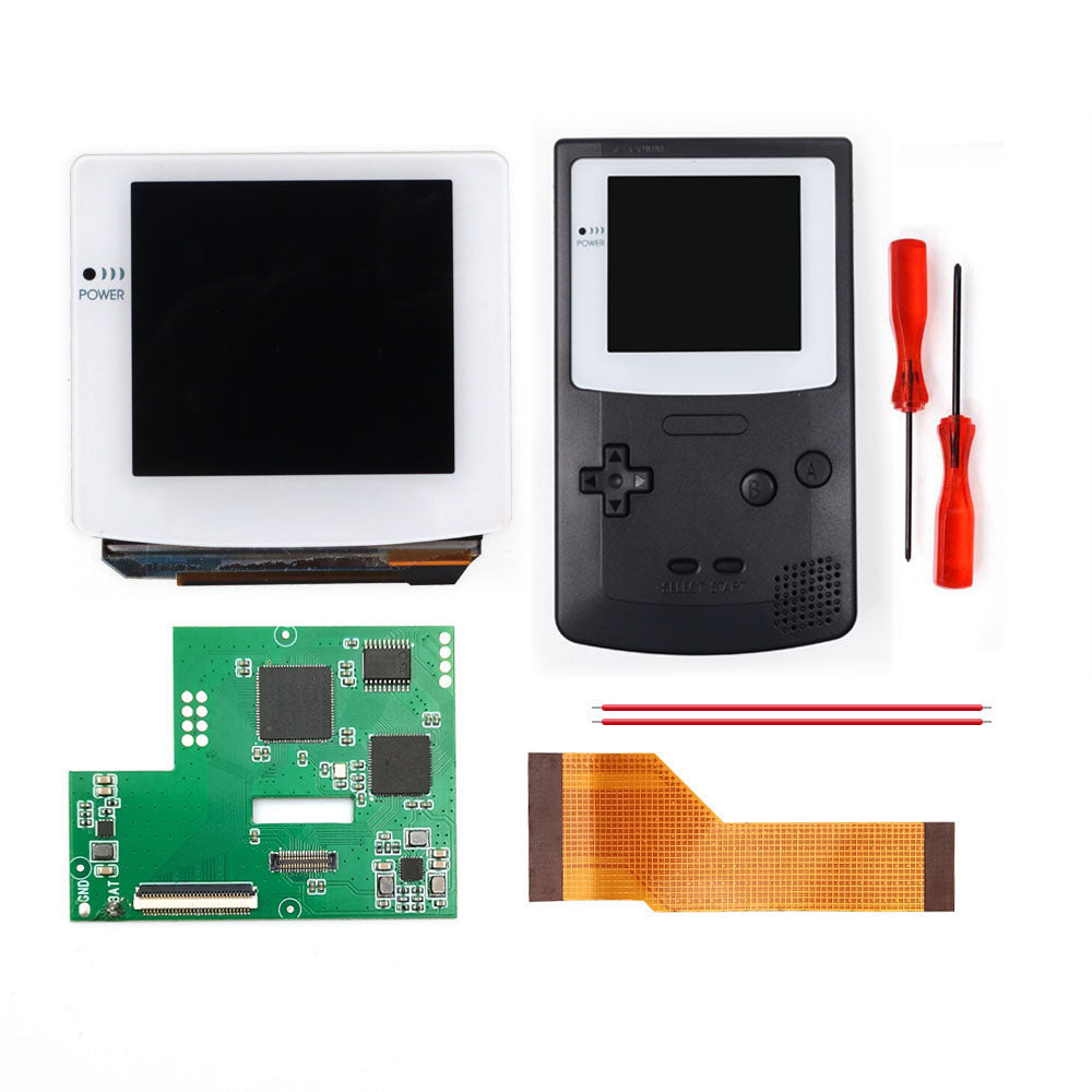 HISPEEDIDO White lens Laminated AMOLED OLED Touch Screen Drop in Build in OSD RETRO PIXEL Screen Easy Install For GBC GameBoy Color With Pre-cut Shell