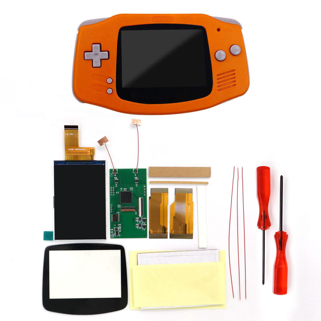 Multi color lens V5 upgrade HD High defination Drop In 3.0" 3 inch Highlight 720*480 720x480 Retro pixel OSD Menu IPS LCD kit for GBA Advance