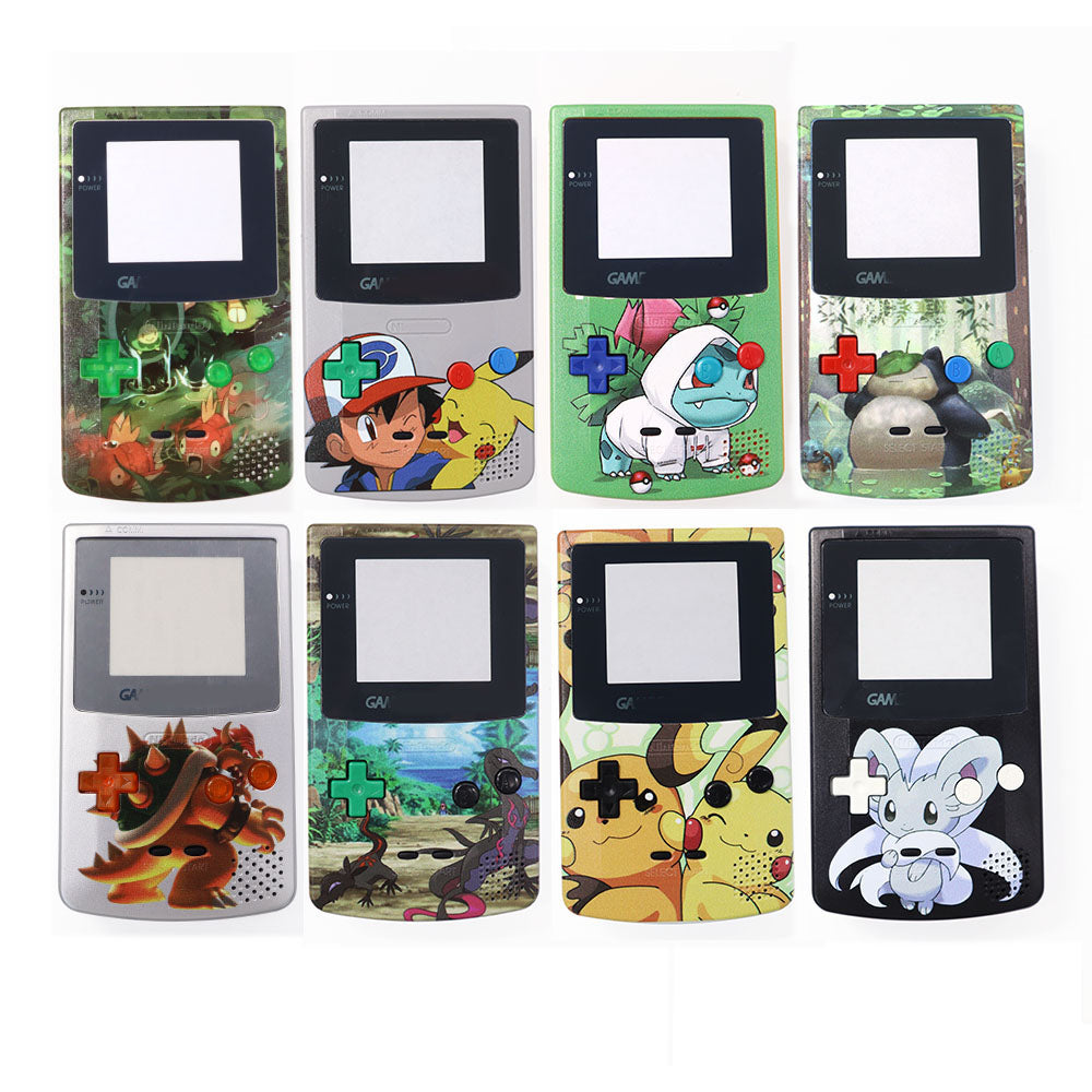 For Gameboy Color GBC Classic Game Console UV Full Housing Case Plastic Shell With Lens, Buttons