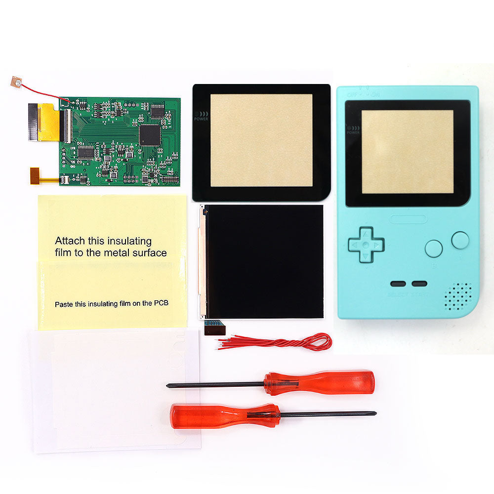 HISPEEDIDO GBP Q5 IPS LCD Larger Screen Display Build in OSD for Gameboy Pocket 8 Color Retro Pixel Screen Mod Kits with pre-cut Shell