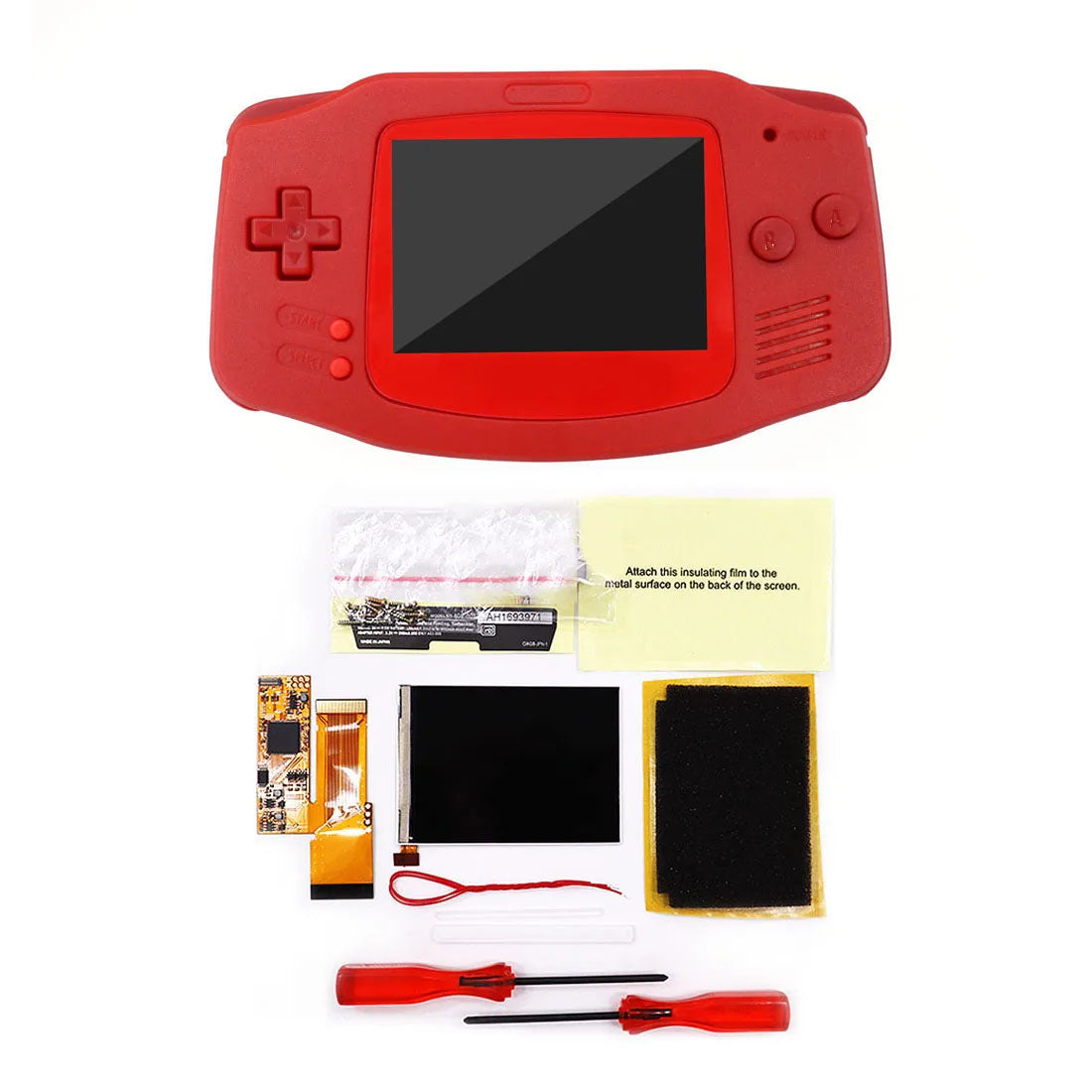 HISPEEDIDO UV Shell IPS GBA LCD 10 Levels High Brightness Backlight Screen for Nintendo Game boy Advance Console V2 version with pre-cut housing