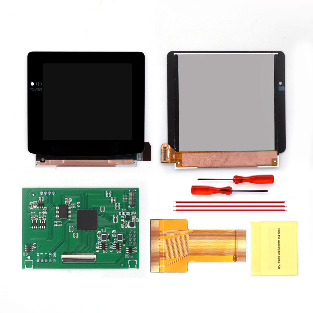 For GBC Rechargable 3.1 inch HD Laminated Q5 Larger IPS Screen Drop in OSD RETRO PIXEL Screen For GBC GameBoy Color With Shell
