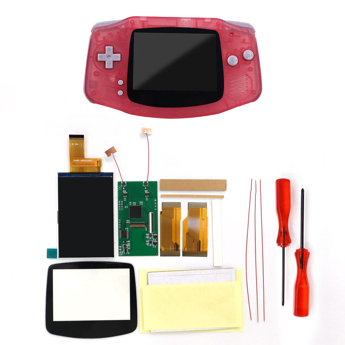 Multi color lens V5 upgrade HD High defination Drop In 3.0" 3 inch Highlight 720*480 720x480 Retro pixel OSD Menu IPS LCD kit for GBA Advance