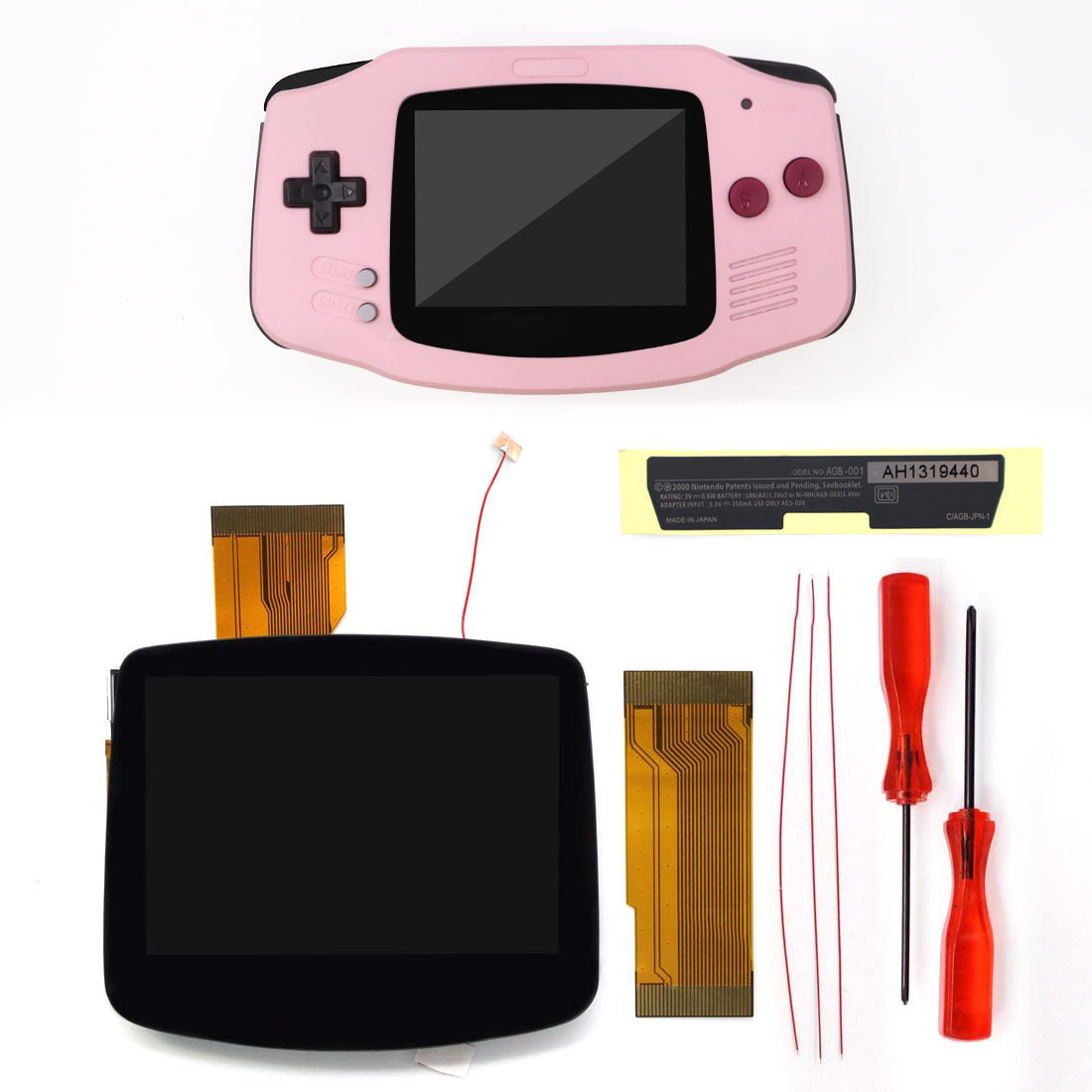 HISPEEDIDO Pre -laminated V5 HD 720x480 Drop-in Screen for GBA IPS LCD Kits Replacements Housing Shell