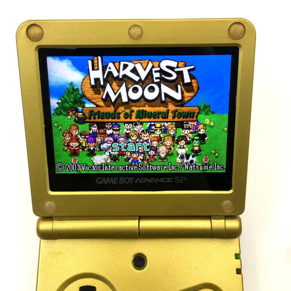 Gold Zelda 10 Levels Backlit V2 IPS LCD Screen Game Boy Advance SP GBA SP Console