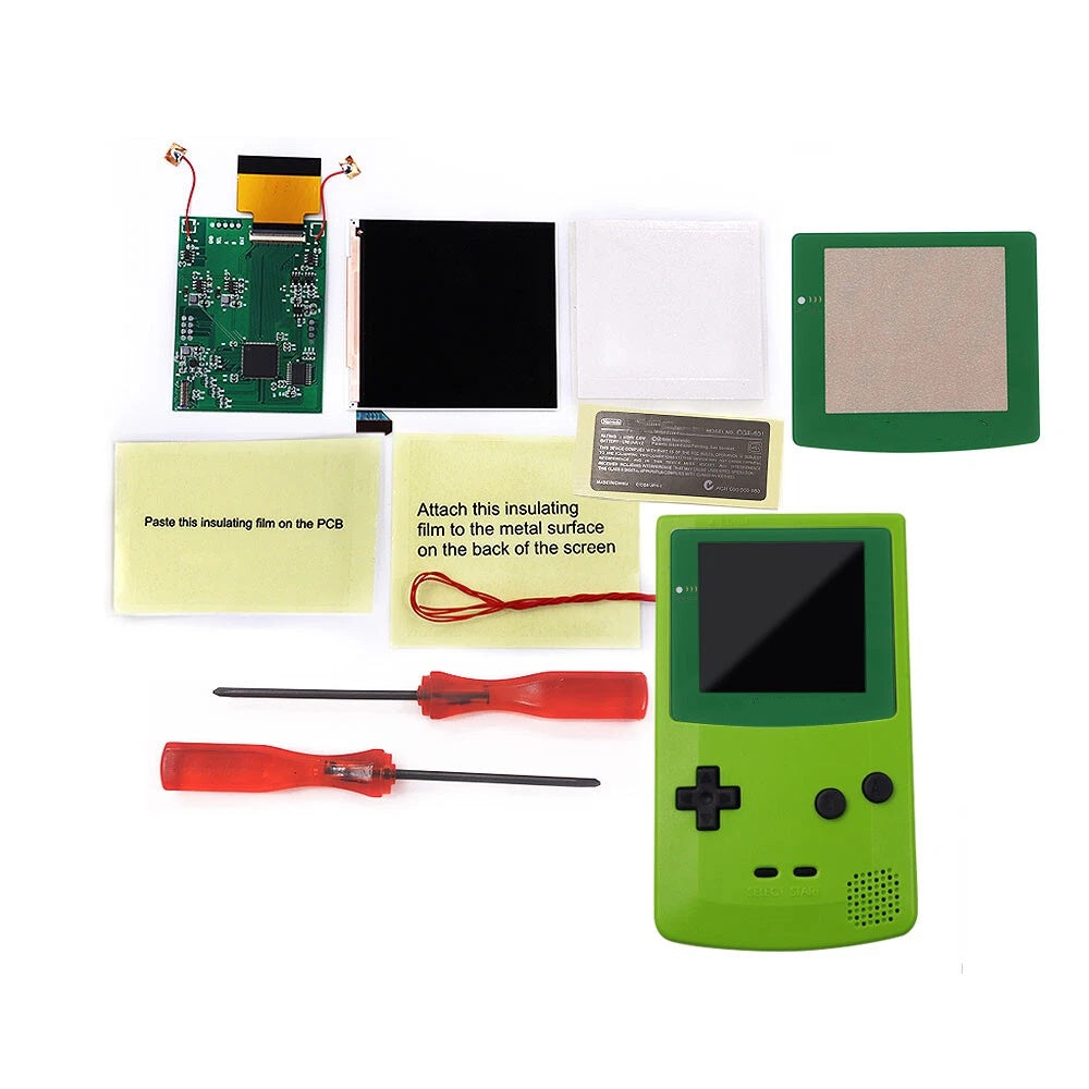 HISPEEDIDO Multi Color Lens Q5 IPS Highlight Screen For GBC LCD Display IPS Screen Mod Kits w/Shell