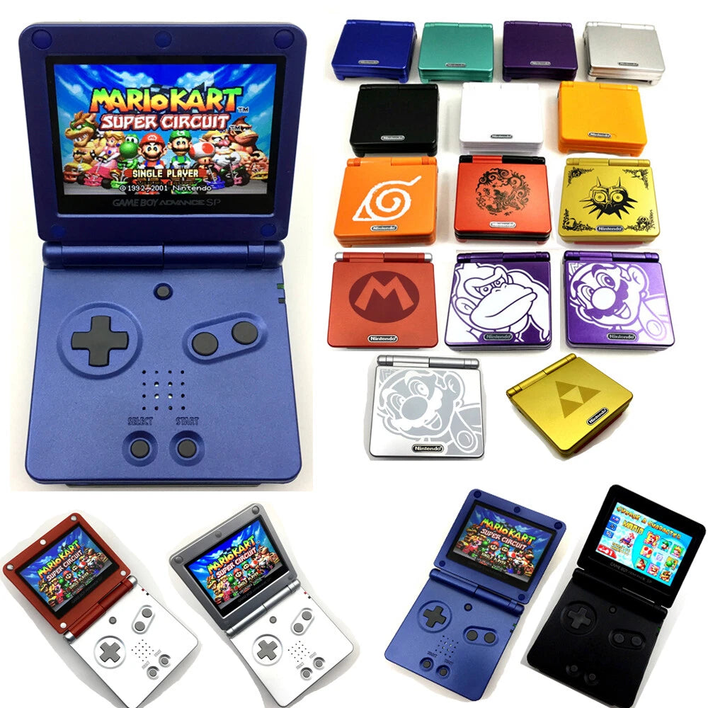 Gold Zelda 10 Levels Backlit V2 IPS LCD Screen Game Boy Advance SP GBA SP Console