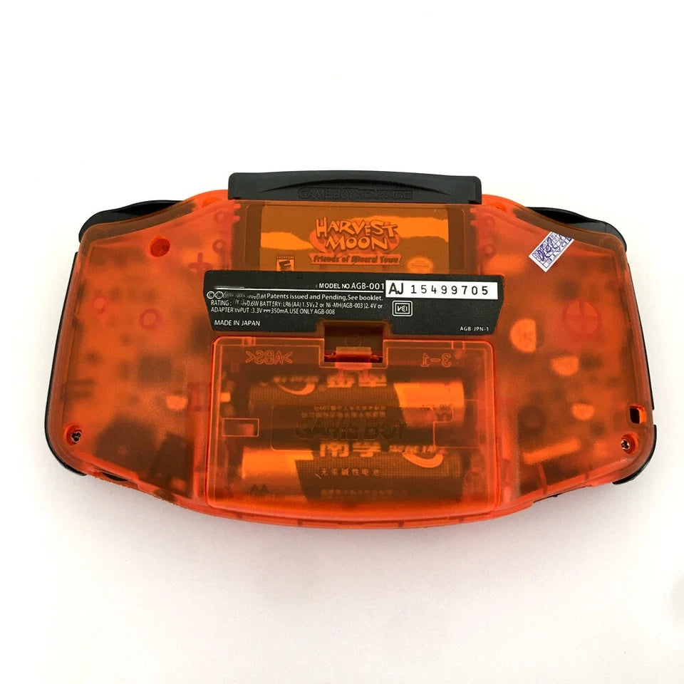 Clear Orange 10 Levels Brightness Backlit V2 iPS LCD Game Boy Advance GBA Console