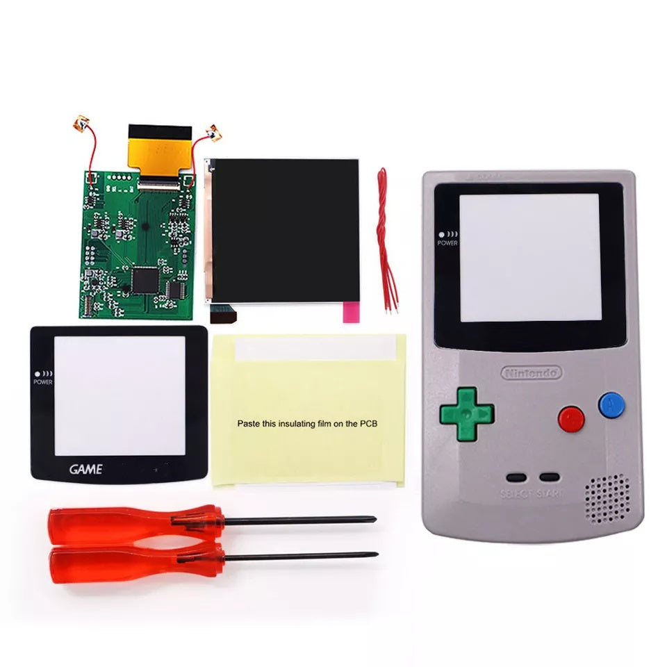 32 LOGO Color Changeable Q5 IPS For GBC Compatible with GAMEBOY COLOR Console Replacement Screen LCD Mod Kits Shell Hollow Len