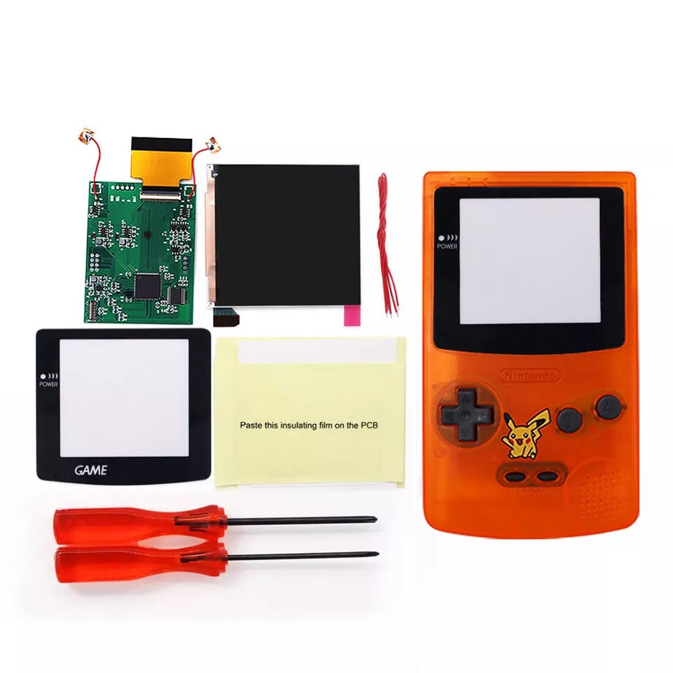 32 LOGO Color Changeable Q5 IPS For GBC Compatible with GAMEBOY COLOR Console Replacement Screen LCD Mod Kits Shell Hollow Len