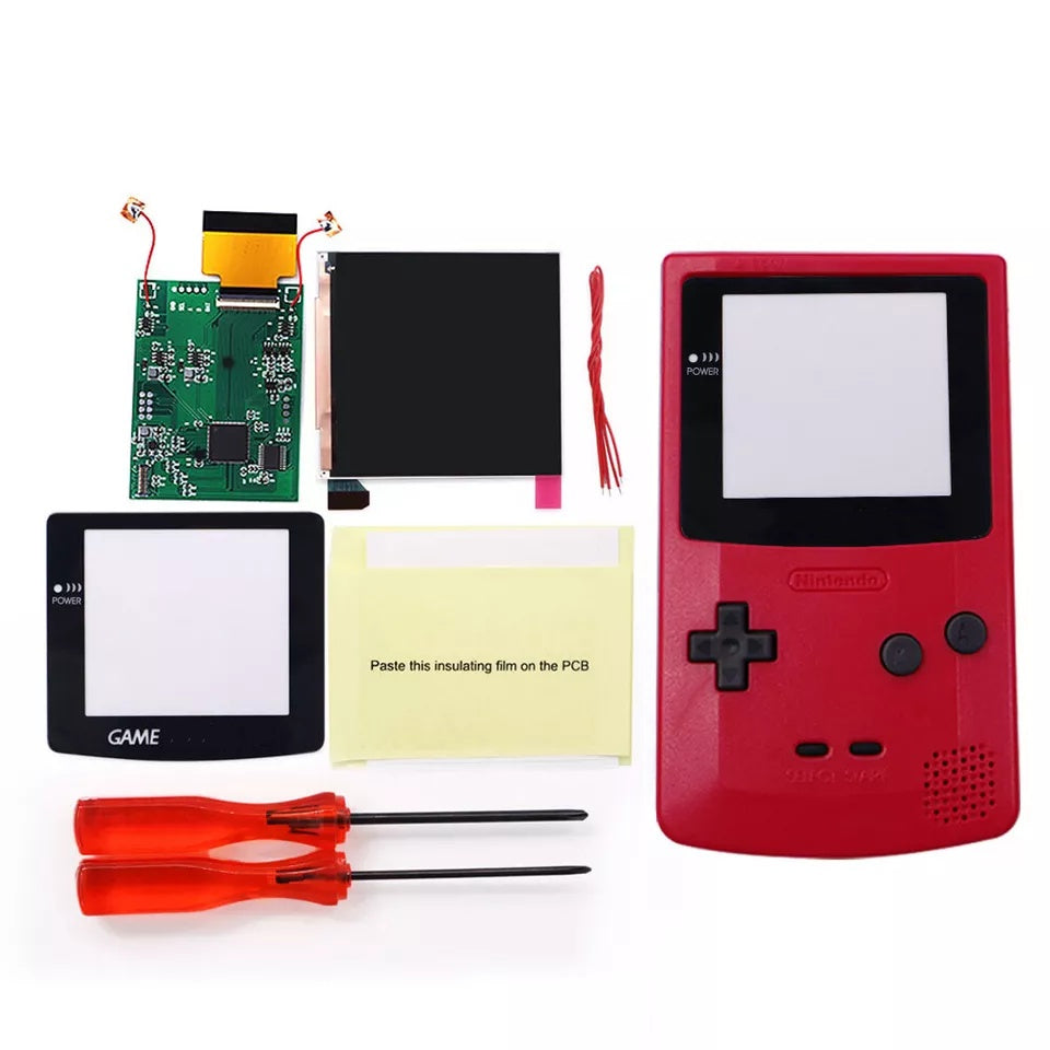 32 LOGO Color Changeable Q5 IPS For GBC Compatible with GAMEBOY COLOR Console Replacement Screen LCD Mod Kits Shell Hollow Len