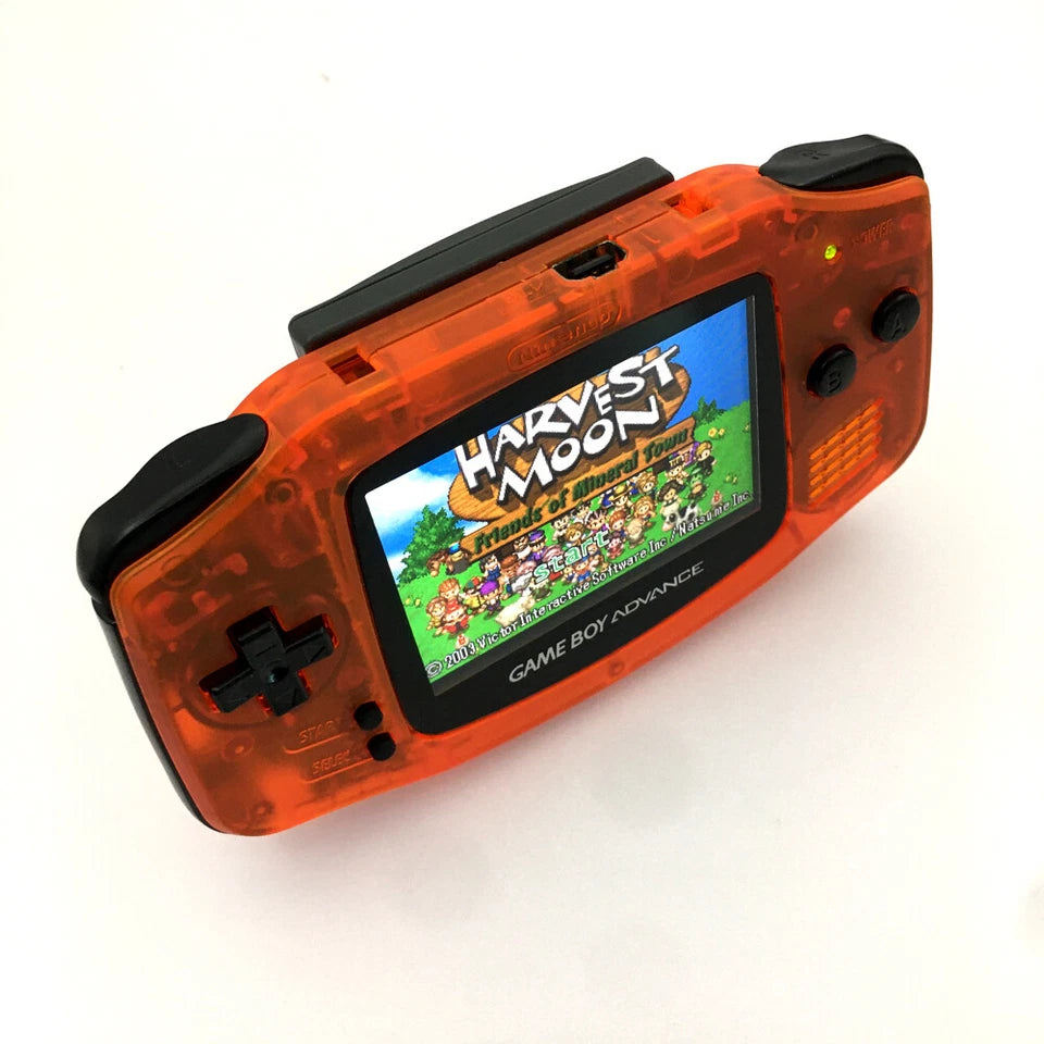 Clear Orange 10 Levels Brightness Backlit V2 iPS LCD GameBoy Advance GBA Console