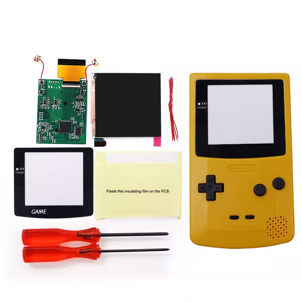 32 LOGO Color Changeable Q5 IPS For GBC Compatible with GAMEBOY COLOR Console Replacement Screen LCD Mod Kits Shell Hollow Len