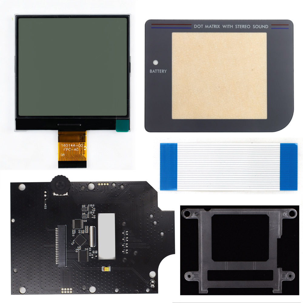 HISPEEDIDO 2.5 inches Grayscale LCD Screen Kit For GameBoy GB DMG Same Display Size Easy Install Drop-in OSD Menu