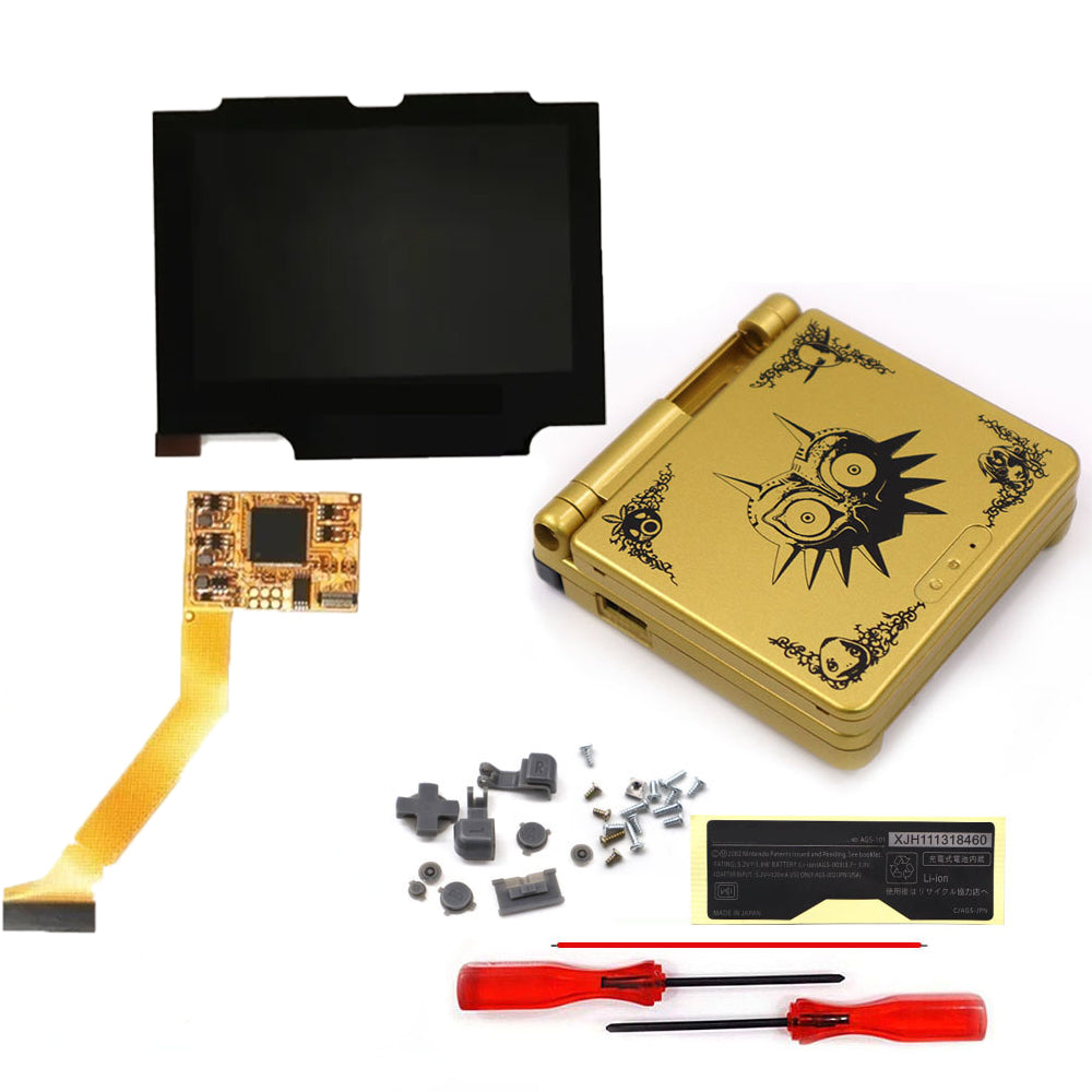 HISPEEDIDO For GBA SP V2 Screen set IPS LCD Backlight Screen High Brightness Laminated Display LCD Set with Shell