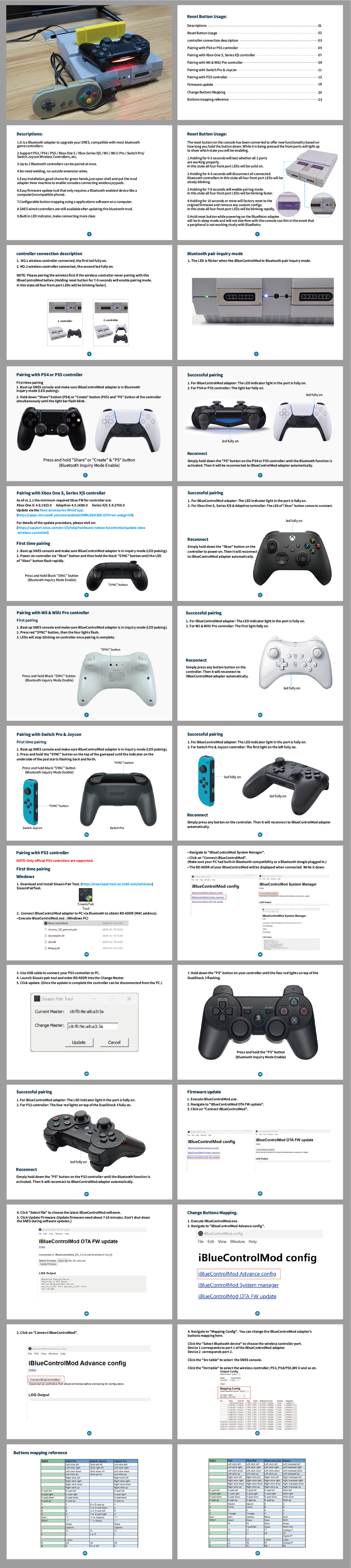 Hispeedido iBlueControlMod SNES Bluetooth Wireless Controller Internal Adapter Bluetooth Gamepad Adapter For SNES Console