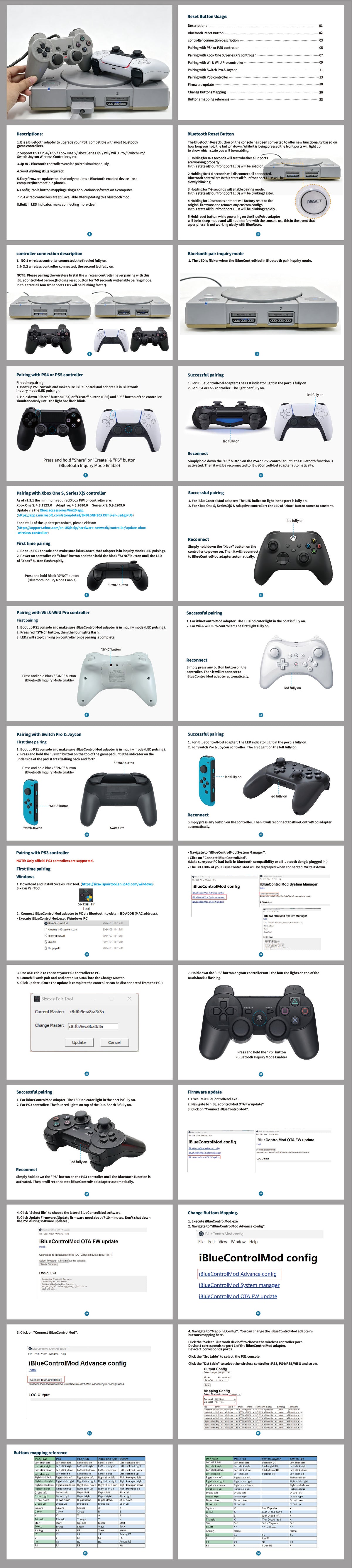 New iBlueControlMod Bluetooth Wireless Controller Internal Adapter PCB Board For PS1 Console Bluetooth Gamepad Adapter PCB