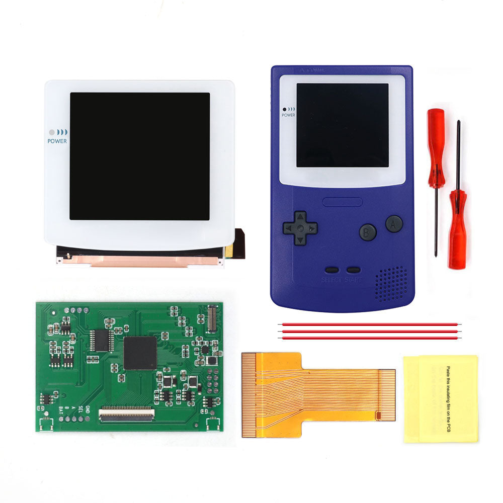 White Glass Lens 3.1 inch HD Laminated Q5 Larger IPS Screen Drop in Build in OSD RETRO PIXEL Screen For GBC GameBoy Color