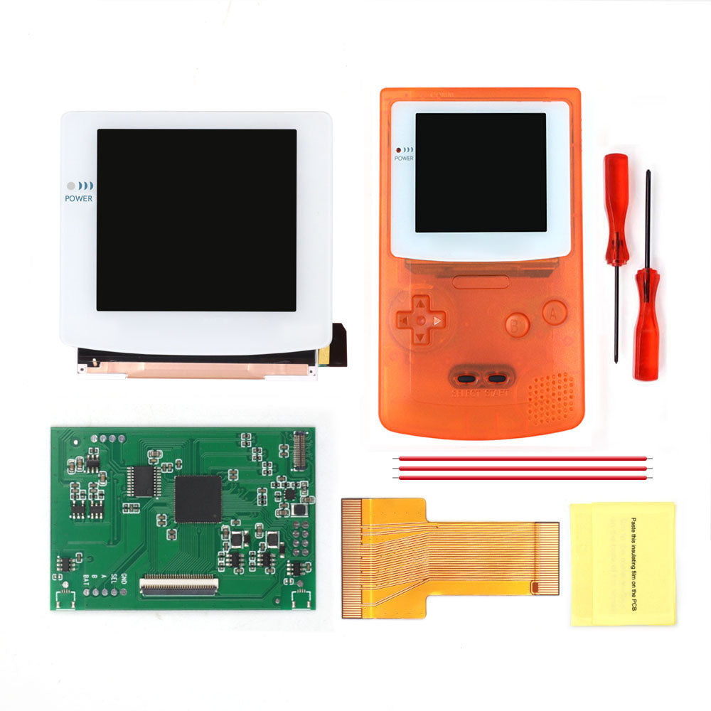 White Glass Lens 3.1 inch HD Laminated Q5 Larger IPS Screen Drop in Build in OSD RETRO PIXEL Screen For GBC GameBoy Color