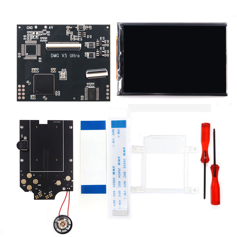 HISPEEDIDO For GBO V5 Pro 36 Colors Changing RIPS Backlight LCD OSD FRM Screen Kits Replacement For GB DMG with UV Pre-cut shell