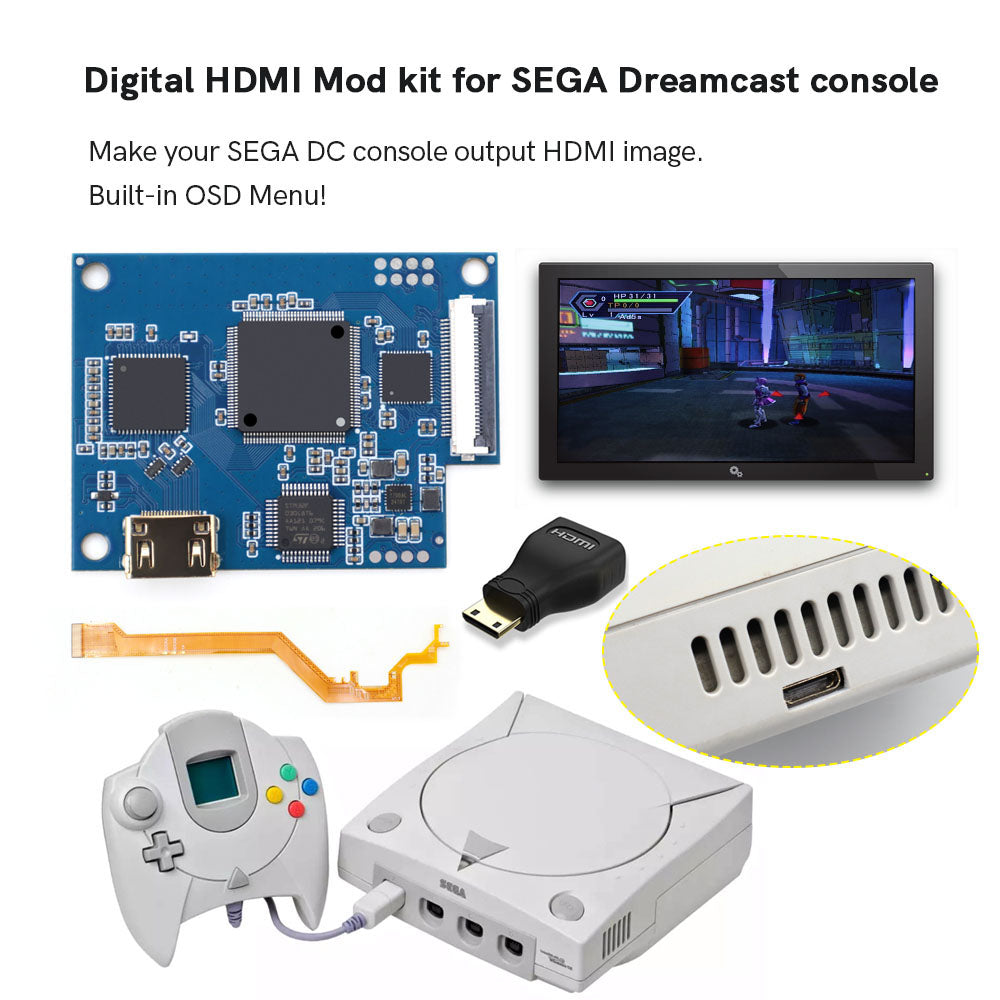 Hispeedido Digital HDMI MOD Kit SEGA DC Digital to Digital 1080P HDMI TV Mod Kit For SEGA Dreamcast Console