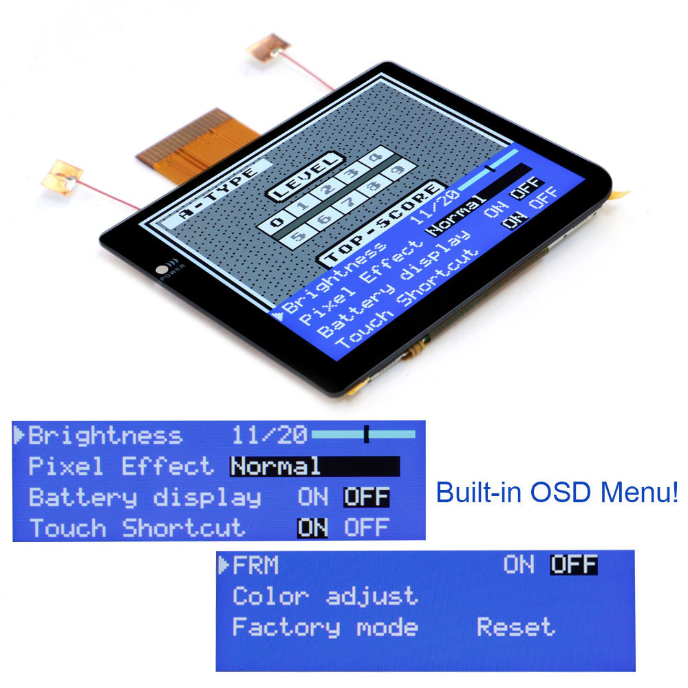 Laminated 2.8 inch Larger IPS Screen LCD Integer Scaling Build in OSD For GBP Gameboy Pocket Retro Pixel Screen Kits with Shell